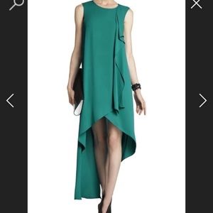 BCBG Hailey High Low Dress, Formal Maxi / Midi Green Dress size XXS
